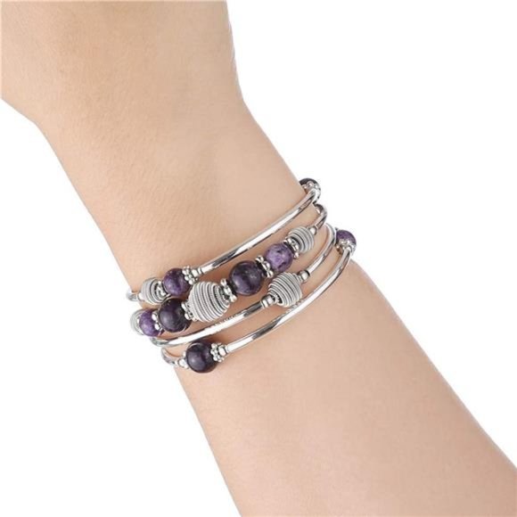 Chakra Turquoise Beaded Bangle - Picture 1 of 3